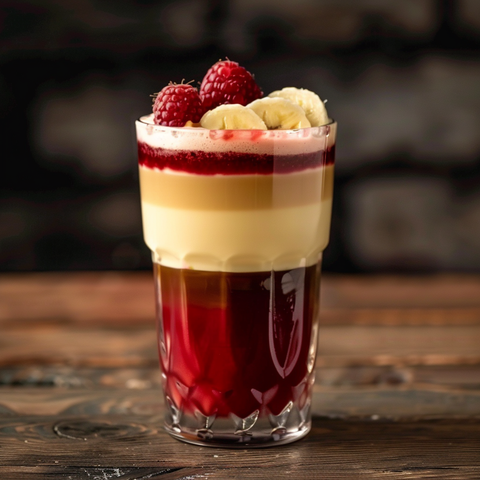 Spanischer Roja-Amarilla-Roja-Drink mit Kaffee