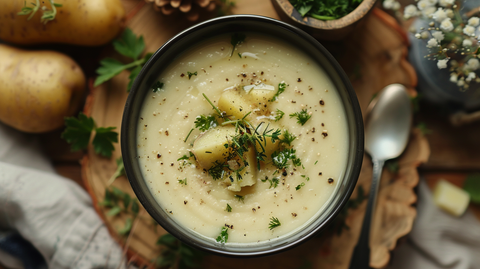 Cremige Kartoffelsuppe mit Mølk Barista Hafermilch