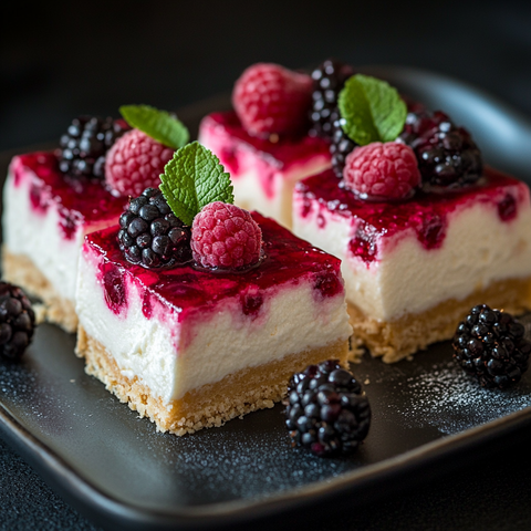 No-Bake Cashew-Cheesecake Bars mit Mølk
