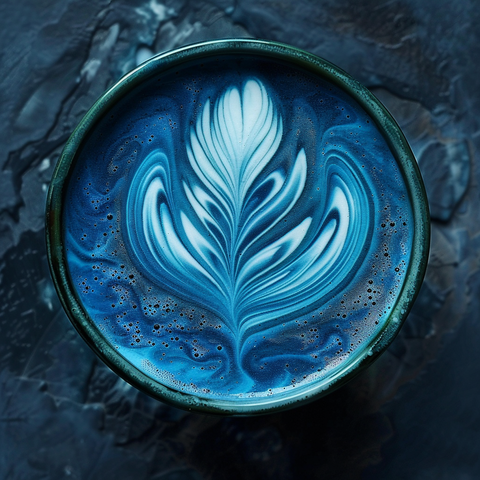 Blue Spirulina Latte mit Mølk Barista Hafermilch
