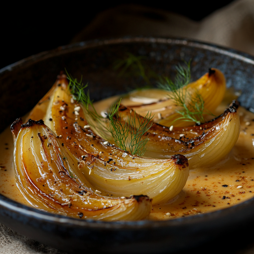 Karamellisierter Fenchel mit Orangen-Hafermilch-Sauce – Moelk Company Karamellisierter Fenchel mit Orangen-Hafermilch-Sauce – Moelk Company
