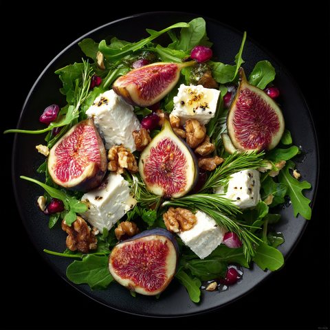 Feigen–Basilikum–Salat mit Mølk Zero-Dressing