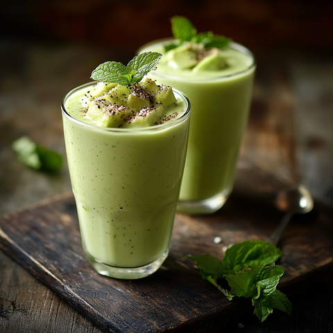Erfrischender Hafermilch-Avocado-Lassi mit Minze: Der perfekte Sommerdrink