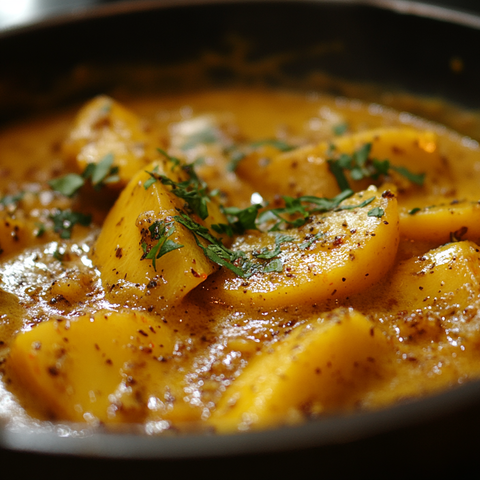 Exotischer Genuss: Mango-Curry mit cremigem Twist