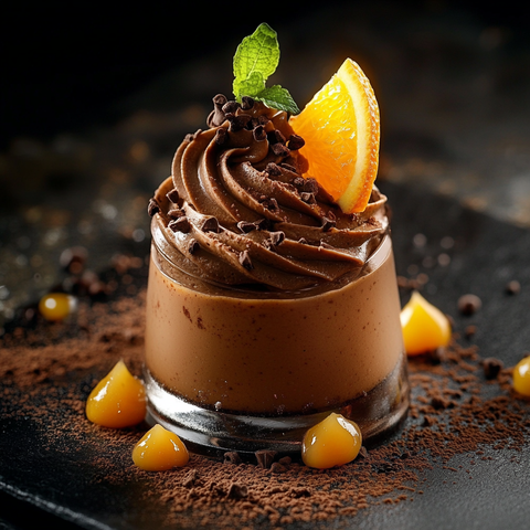Schokoladen-Mølk-Mousse mit Orangen-Karamell – Luftig, cremig & unwiderstehlich 🍫🍊