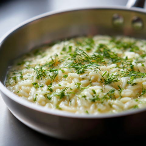 Zitronen-Miso Orzo mit Oat Mølk: Barista