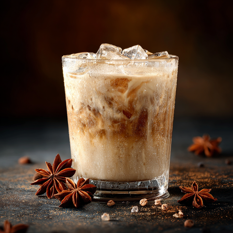 Cremiger Oat Mølk Barista Latte mit Zimt-Honig-Sirup