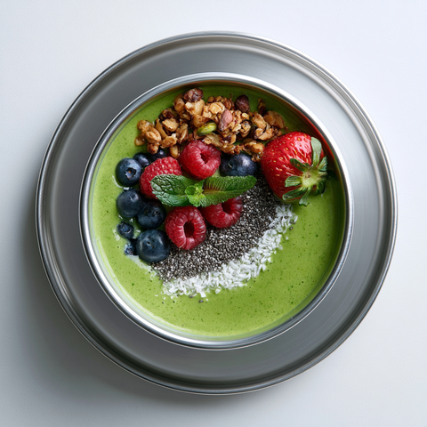 Grüne Smoothie Bowl mit Hafer