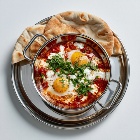 Shakshuka mit Hafer-Feta-Creme