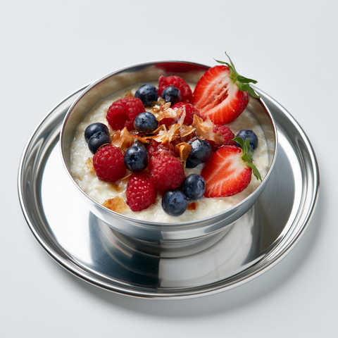 Kokos-Reispudding mit Beeren