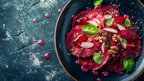 Vegane Rote-Bete-Ravioli mit Mølk Barista Hafermilch-Walnuss-Füllung
